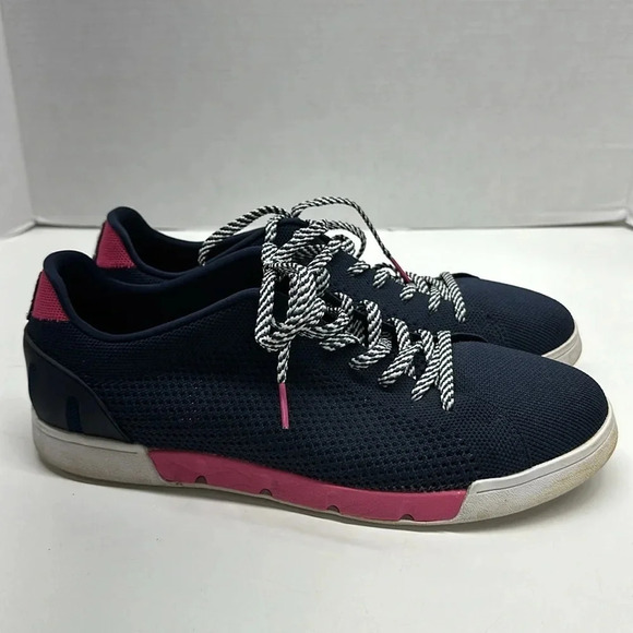 Psycho Bunny X SWIMS The Breeze Tennis Knit Sneakers Shoes Navy Blue Men Size 11 main image 9